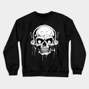 SkullJamz-white Crewneck Sweatshirt